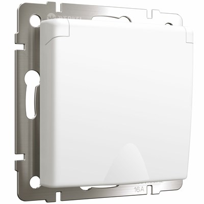 Розетка с заземлением и шторками c крышкой IP44 (белый матовый) W1171261 a059267 - фото 264321