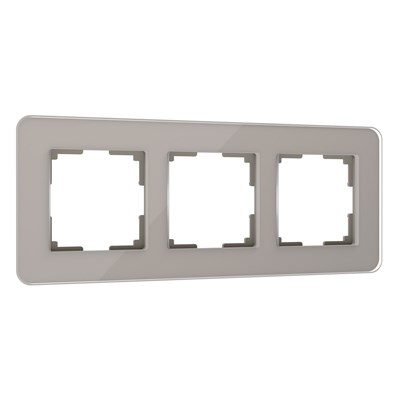 Рамка из стекла на 3 поста Elite дымчатый W0032417 a057876 - фото 264494