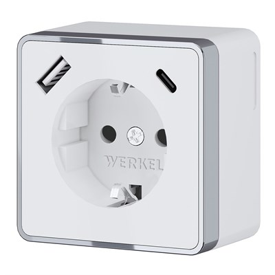 Розетка с заземлением, шторками и USB тип A+C Gallant белый W5071701 a057698 - фото 264526