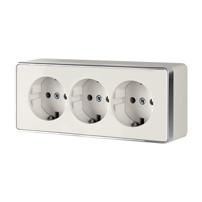 Розетка тройная с заземлением и шторками Gallant слоновая кость W5073103 a051554 - фото 265008