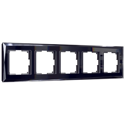 Рамка из стекла на 5 постов Diamant черный W0051208 a051443 - фото 265108