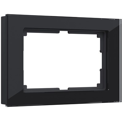 Рамка из стекла для двойной розетки Favorit черный W0081108 a051441 - фото 265117