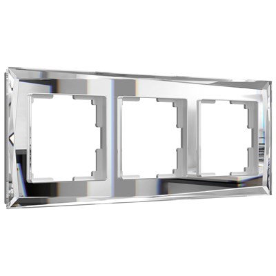 Рамка из стекла на 3 поста Diamant зеркальный W0031220 a051019 - фото 265738