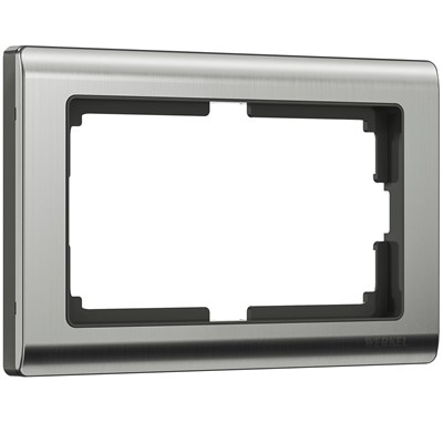 Рамка из металла для двойной розетки Metallic глянцевый никель W0081602 a051003 - фото 265757