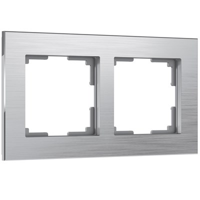 Рамка из металла на 2 поста Аluminium алюминий W0021706 a050957 - фото 265840