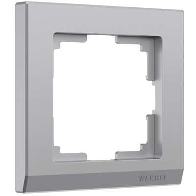 Рамка из пластика на 1 пост Stark серебряный W0011806 a050917 - фото 265912