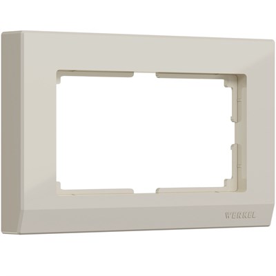 Рамка из пластика для двойной розетки Stark слоновая кость W0081803 a050906 - фото 265940