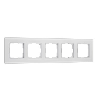 Рамка из стекла на 5 постов Senso белый soft-touch W0053101 a069968 - фото 266682