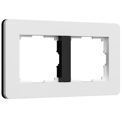 W0023068/ Рамка на 2 поста Split (белый/черный, soft-touch) W0023068 a067989 - фото 268962