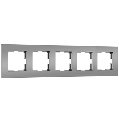 Рамка на 5 постов Slab (серебро софт) W0052965 a067789 - фото 269086
