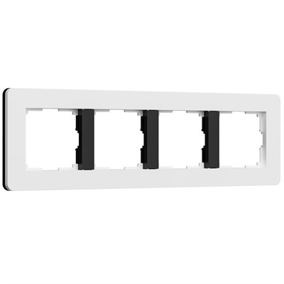 W0043068/ Рамка на 4 поста Split (белый/черный, soft-touch) W0043068 a067991