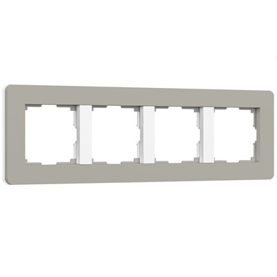 Рамка на 4 поста Split (дымчатый/белый, soft-touch) W0043067 a067264 - фото 299313