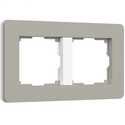 Рамка на 2 поста Split (дымчатый/белый, soft-touch) W0023067 a067260 - фото 299331