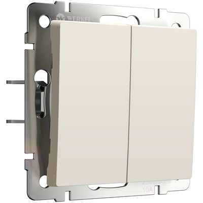 Выключатель двухклавишный с самовозвратом (айвори матовый) W1122462 a062577