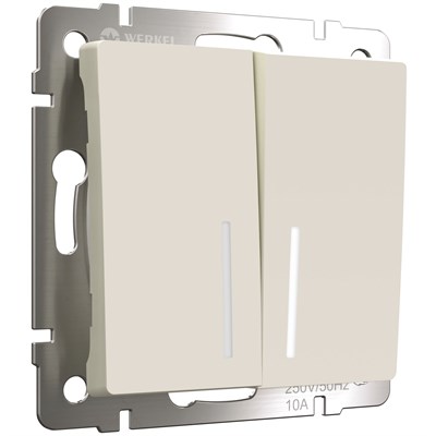 Выключатель двухклавишный с подсветкой (айвори матовый) W1120162 a059282