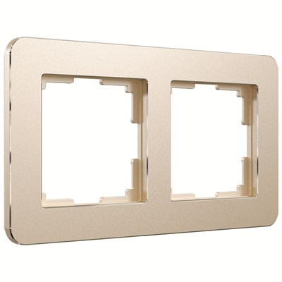 Рамка из металла на 2 поста Platinum шампань W0022611 a059214