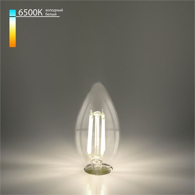 Филаментная светодиодная лампа &quot;Свеча&quot; C35 9W 6500K E14 прозрачная BLE1440 a056251 - фото 309329