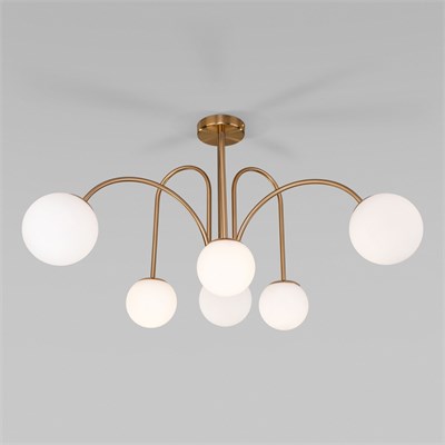 Умная потолочная люстра с плафонами 30177/6 латунь a055499