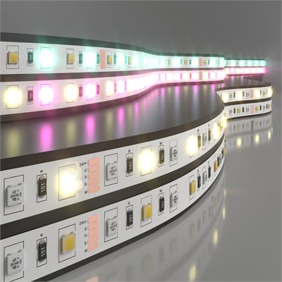 Светодиодная лента 24 В 14,4 Вт/м 60 Led/м 5050+5050 IP20, MIX RGB/теплый белый, 5 м Лента светодиодная 24V 14,4W 60Led 5050+5050 IP20 MIX RGB/теплый белый, 5м a053728
