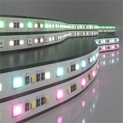 Светодиодная лента  24 В 16 Вт/м 90 Led/м 5050+2835+2835 IP20, MIX RGB/теплый белый 3300K/холодный белый 6500K, 5 м Лента светодиодная 24V 16W 90Led 5050+2835+2835 IP20 MIX RGB/теплый белый/холодный белый, 5м a053707
