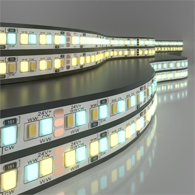 Лента светодиодная 24 В 16 Вт/м 240 Led/м 2835+2835 IP20, MIX теплый белый 3300K/холодный белый 6500K, 5 м Лента светодиодная 24V 16W 240Led 2835+2835 IP20 MIX теплый белый/холодный белый, 5м a053677