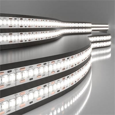 Светодиодная лента 24 В 24 Вт/м 240 Led/м 2835 IP20, дневной белый 4200K, 5 м Лента светодиодная 24V 24W 240Led 2835 IP20 дневной белый, 5м a052980