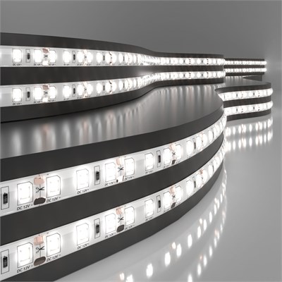 Светодиодная лента 12 В 9,6 Вт/м 120 Led/м 2835 IP65, дневной белый 4200K, 5 м Лента светодиодная 12V 9,6W 120Led 2835 IP65 дневной белый, 5м a052850