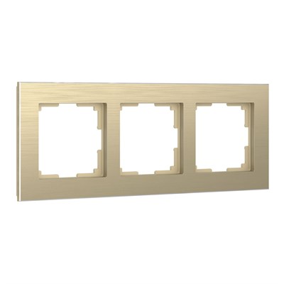 Рамка из металла на 3 поста Аluminium шампань алюминий W0031711 a052314 - фото 311402