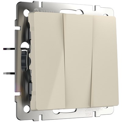 Выключатель трехклавишный (слоновая кость) W1130003 a051488 - фото 312369