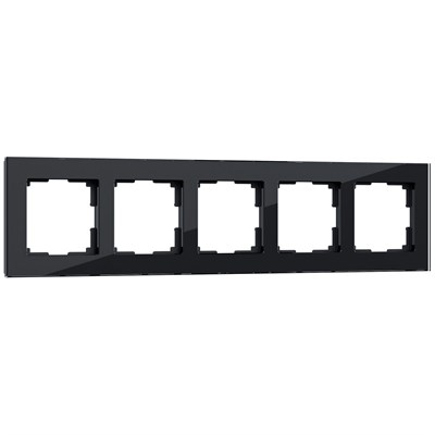 Рамка из стекла на 5 постов Favorit черный W0051108 a051437