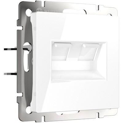 Розетка двойная Ethernet RJ-45 (белая) W1181101 a051115 - фото 313303