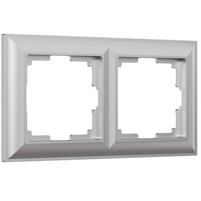 Рамка из поликарбоната на 2 поста Fiore серебряный W0022206 a051024 - фото 313494