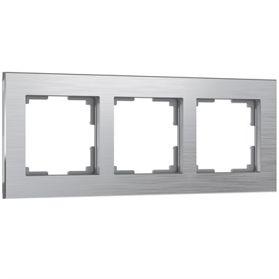 Рамка из металла на 3 поста Аluminium алюминий W0031706 a050950 - фото 313614