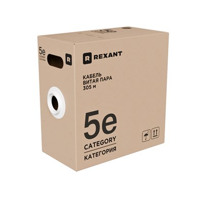 Кабель витая пара F/UTP, CAT 5e, LSZH нг(А)-HF, 4PR, 24AWG, INDOOR, SOLID, оранжевый, 305м, РФ REXANT 01-0150-R