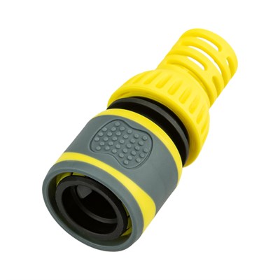 Коннектор для шланга, быстросъемный 1/2" с аквастопом, термопластичной резиной и защитой от перегибов Профи ЧЕТЫРЕ СЕЗОНА 62-0301-F