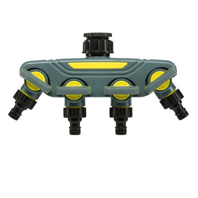 Разветвитель 4-канальный на кран 1/2"-3/4" Профи ЧЕТЫРЕ СЕЗОНА 62-0225-F