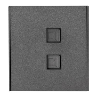 Розетка STRONG компьютерная двойная RJ45+RJ45 кат6 с/у графит KRANZ KR-78-0725-6