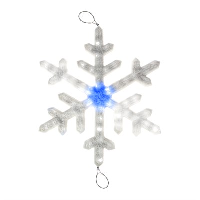Акриловая светодиодная фигура Снежинка 60 см, белая, синий центр LED-ICE 501-802 - фото 83030