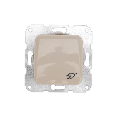 DEA Розетка 1-ая керамика с/з с крышкой с/у 16А мех. Беж KRANZ KR-78-0246 - фото 84525