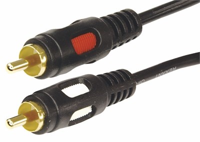 Шнур 2 RCA - 2 RCA, 1,5м, черный, Gold REXANT 17-0143 - фото 85978