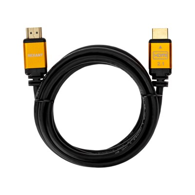 Кабель HDMI - HDMI 2.1, длина 2м, Gold REXANT 17-6004 - фото 86080