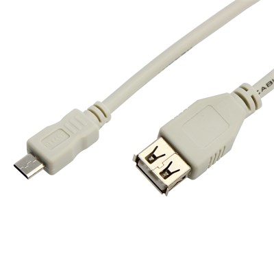 Кабель USB-A – micro USB, 1А, 0,2м, серый REXANT 18-1161 - фото 86248