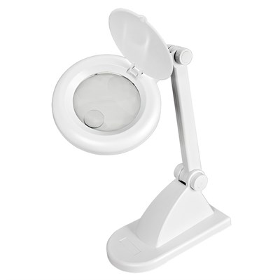 Лупа настольная 3D+12D с подсветкой, ø90мм, белая REXANT 31-0242 - фото 87087