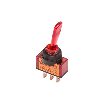 Тумблер 12V 20А (3c) ON-OFF однополюсный с красной подсветкой (ASW-13D) REXANT 36-4370 - фото 87529