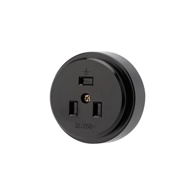 Розетка РШ для электрической плиты 32А, 250В, 2Р+РЕ (ОУ) черная REXANT 11-8983 - фото 92778