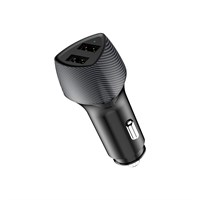 Автомобильное зарядное устройство c двумя портами (USB-A QC 3.0 + USB-A 3,1A) со световой индикацией, 18Вт, черное REXANT 16-0240