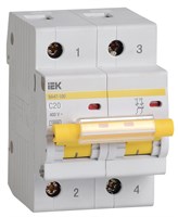 KARAT Авт. выкл. ВА47-100 2P C 20А 10кА IEK MVA40-2-020-C
