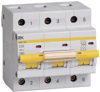 KARAT Авт. выкл. ВА47-100 3P C 50А 10кА IEK MVA40-3-050-C