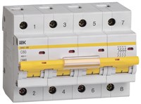 KARAT Авт. выкл. ВА47-100 4P C 80А 10кА IEK MVA40-4-080-C