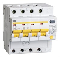 KARAT Диф. автомат АД14 4P 50А 300мА тип AC IEK MAD10-4-050-C-300